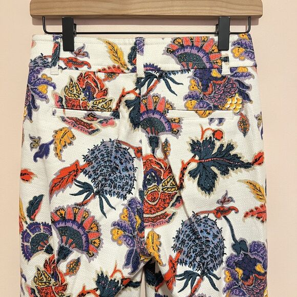 J. Crew Kickout Crop Pant in Paisley Floral Trouser Style AM991 Size 00 - Picture 6 of 10